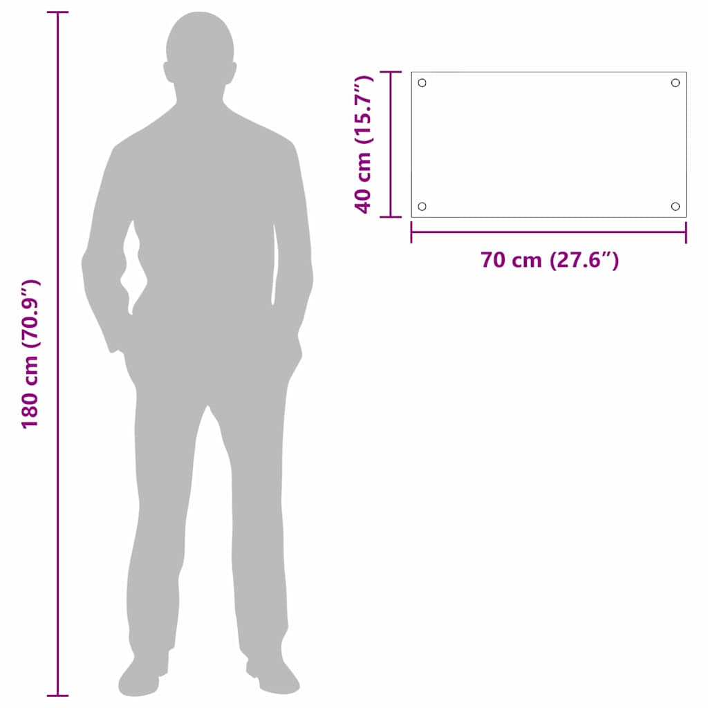 Schienale da cucina 2 pz Bianco 70 x 40 cm vetro temperato