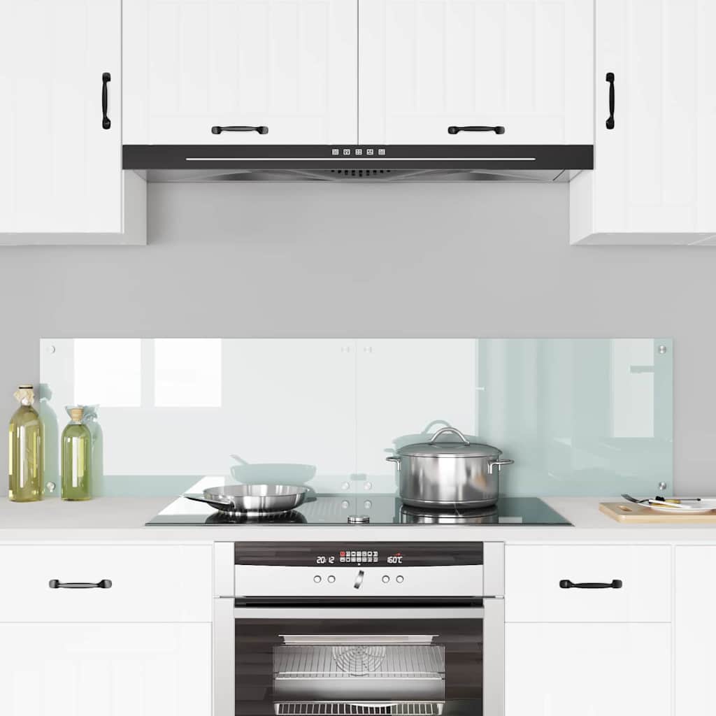 Schienale da cucina 2 pz Bianco 80 x 40 cm vetro temperato