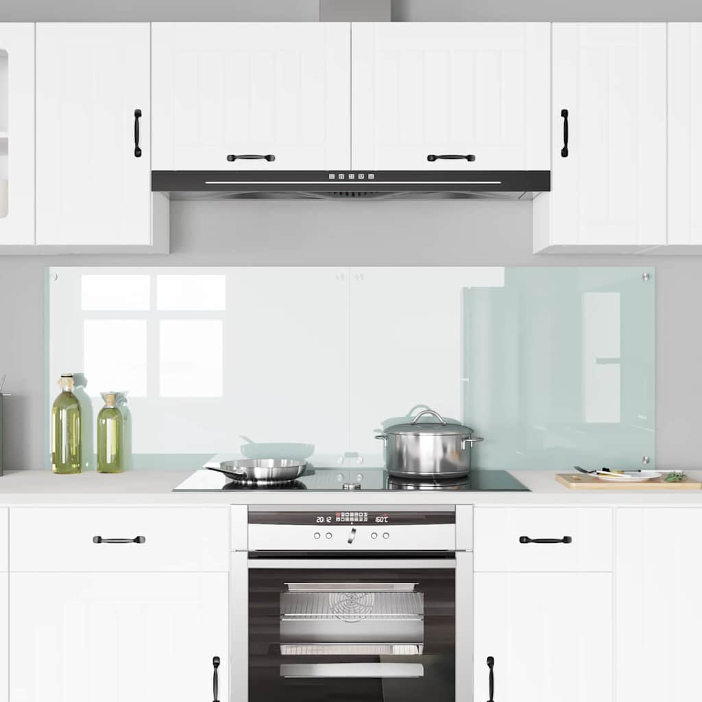 Schienale da cucina 2 pz Bianco 90 x 60 cm vetro temperato