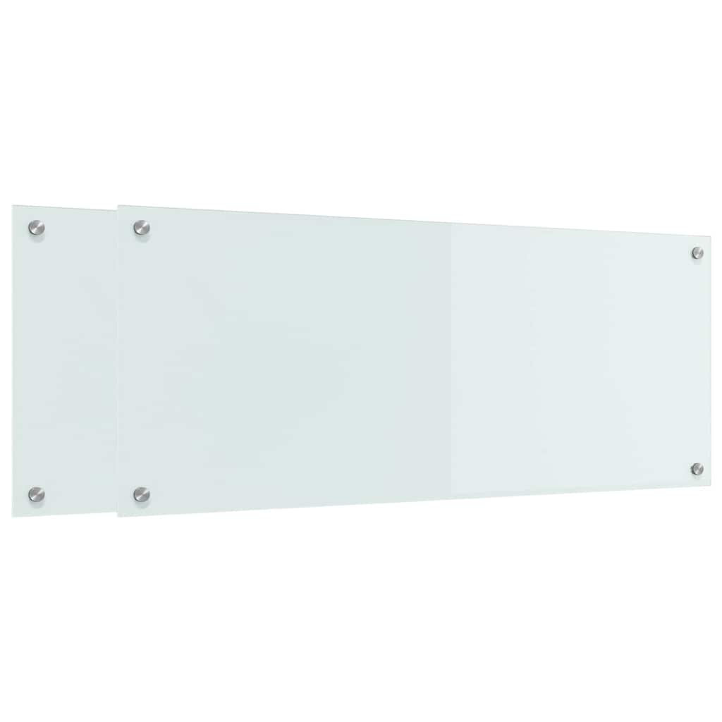 Schienale da cucina 2 pz Bianco 100 x 40 cm vetro temperato