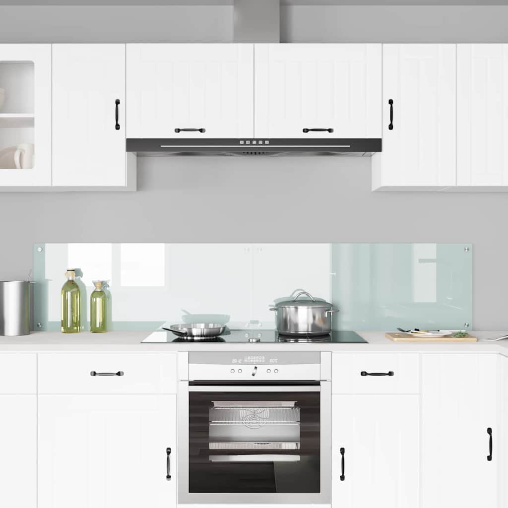 Schienale da cucina 2 pz Bianco 100 x 40 cm vetro temperato