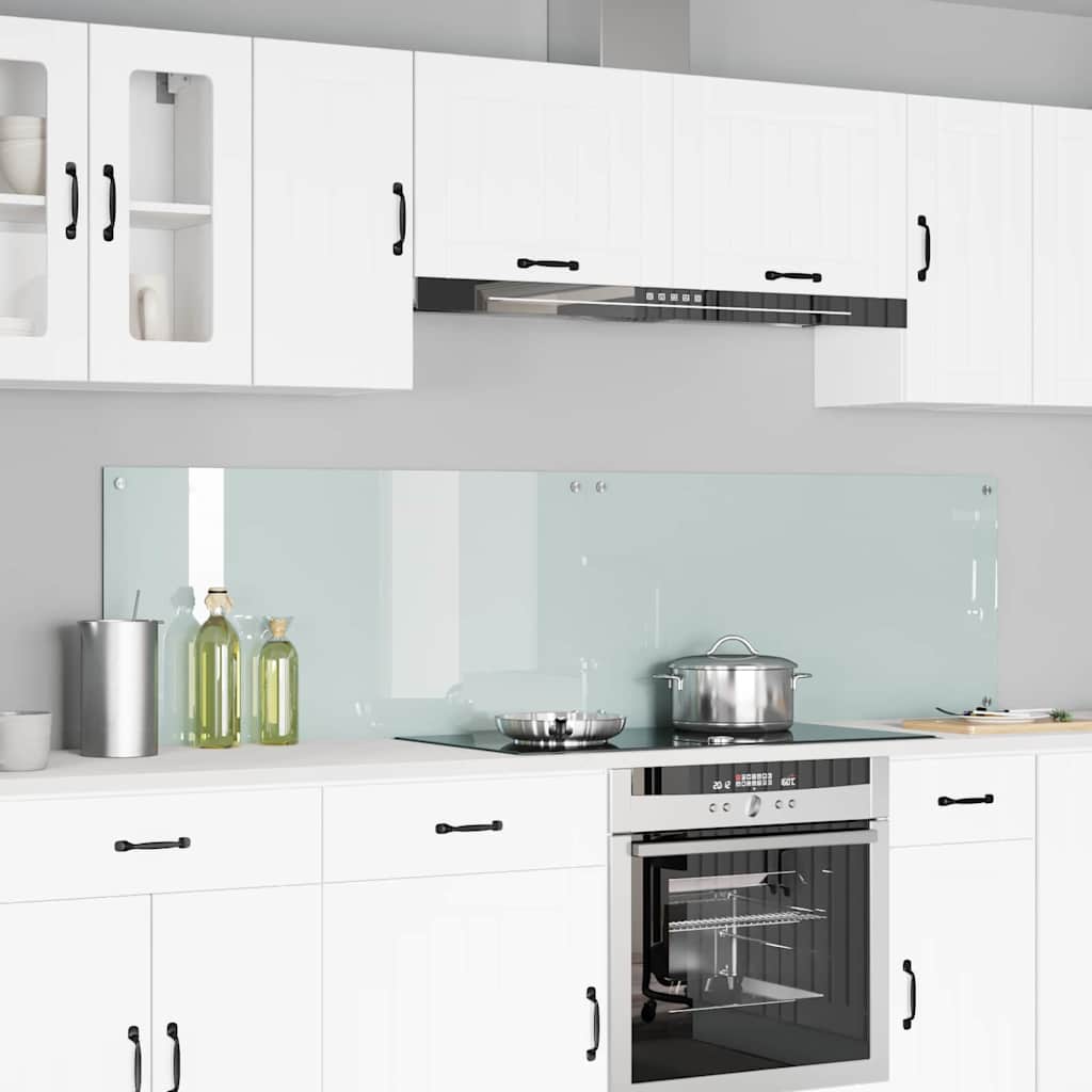 Schienale da cucina 2 pz Bianco 100 x 50 cm vetro temperato