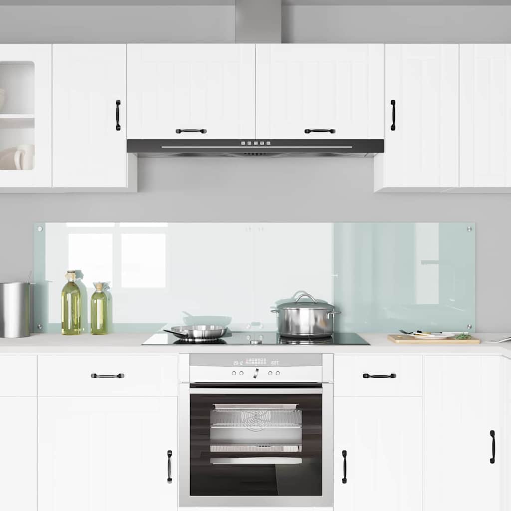 Schienale da cucina 2 pz Bianco 100 x 50 cm vetro temperato