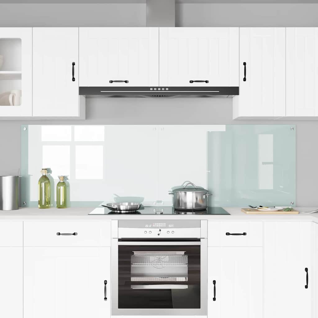 Schienale da cucina 2 pz Bianco 100 x 60 cm vetro temperato