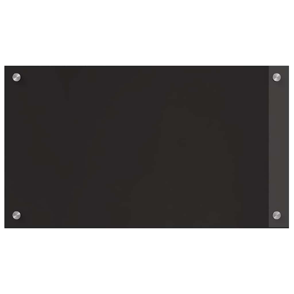 Schienale da cucina 2 pz Nero 70 x 40 cm vetro temperato