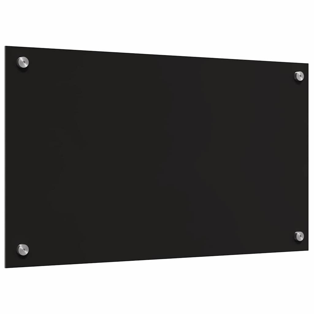 Schienale da cucina 2 pz Nero 70 x 40 cm vetro temperato