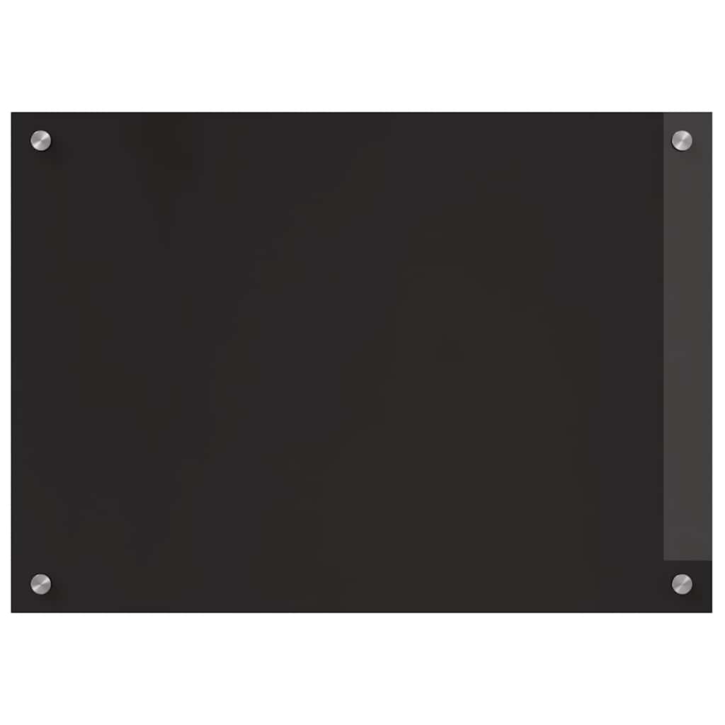 Schienale da cucina 2 pz Nero 70 x 50 cm vetro temperato