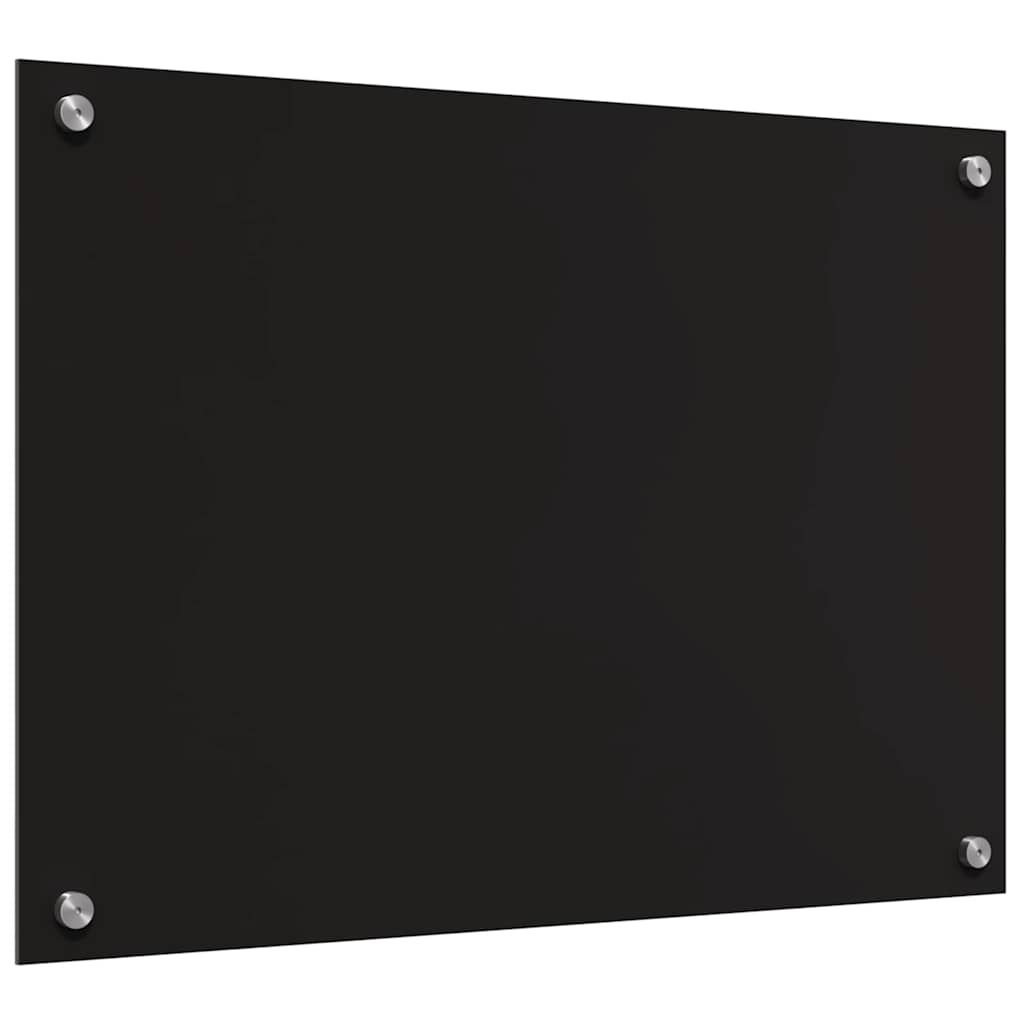 Schienale da cucina 2 pz Nero 70 x 50 cm vetro temperato