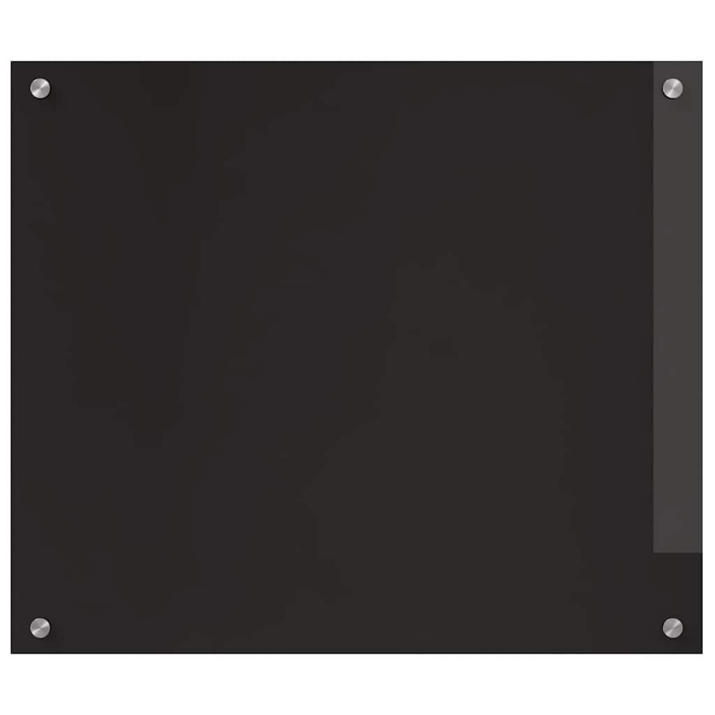 Schienale da cucina 2 pz Nero 70 x 60 cm vetro temperato