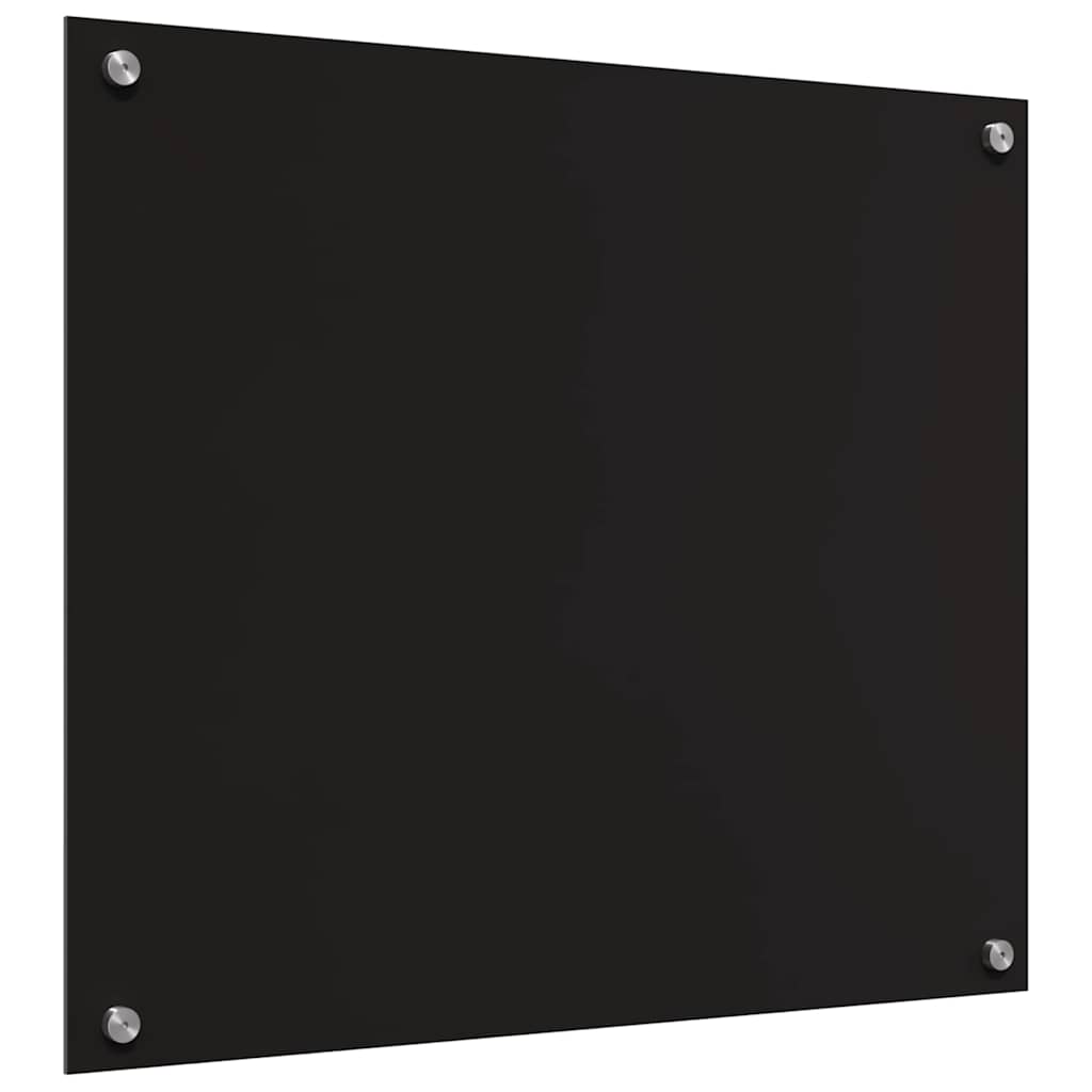 Schienale da cucina 2 pz Nero 70 x 60 cm vetro temperato