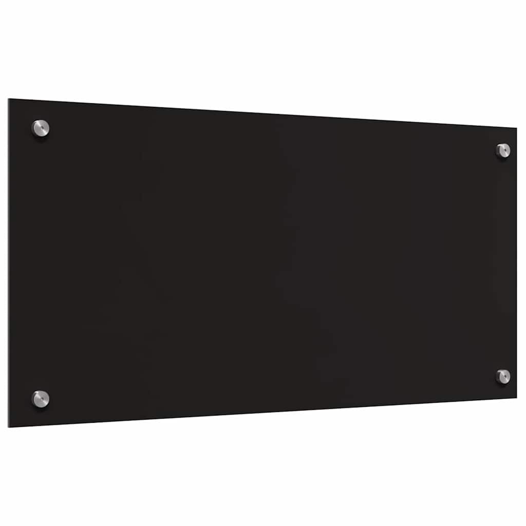Schienale da cucina 2 pz Nero 80 x 40 cm vetro temperato