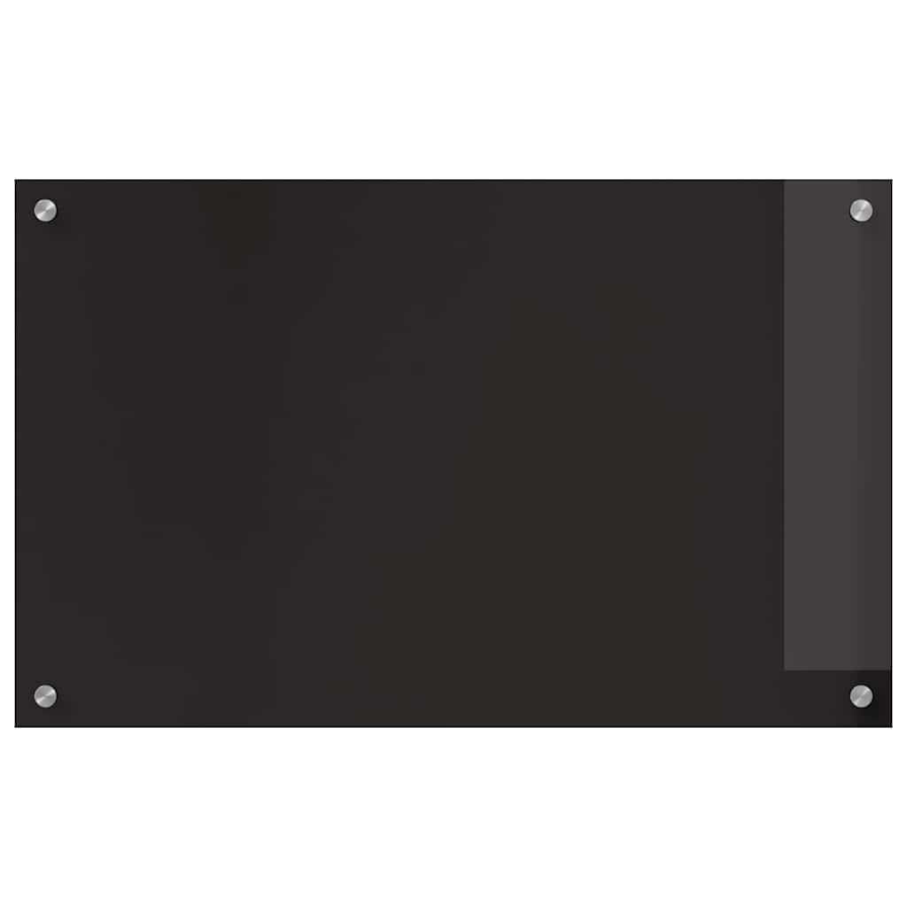 Schienale da cucina 2 pz Nero 80 x 50 cm vetro temperato
