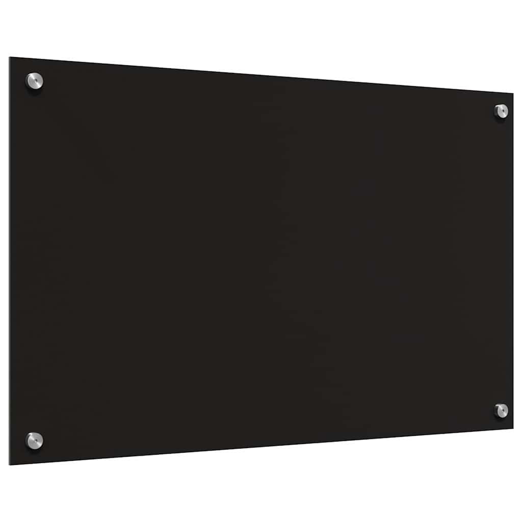 Schienale da cucina 2 pz Nero 80 x 50 cm vetro temperato