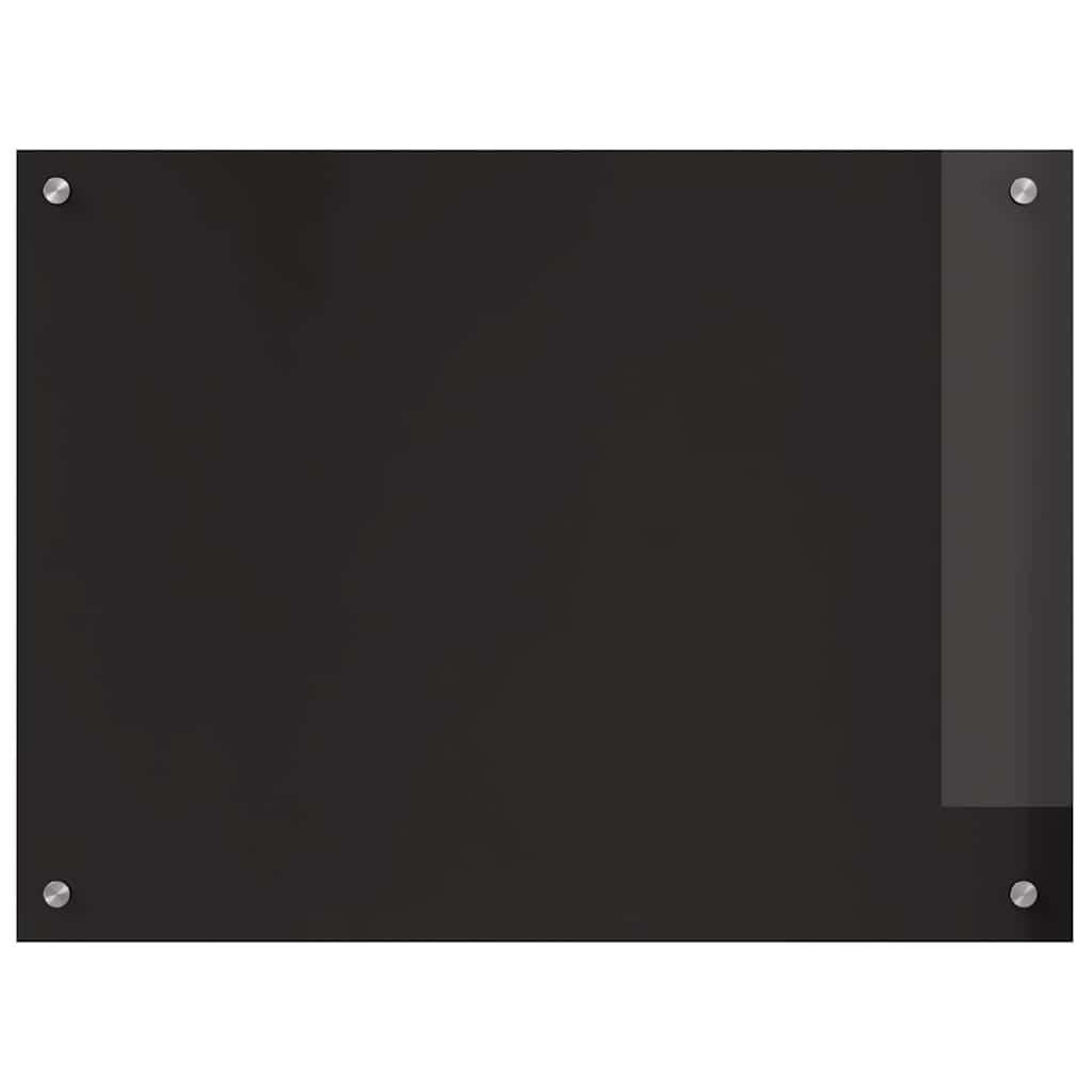 Schienale da cucina 2 pz Nero 80 x 60 cm vetro temperato
