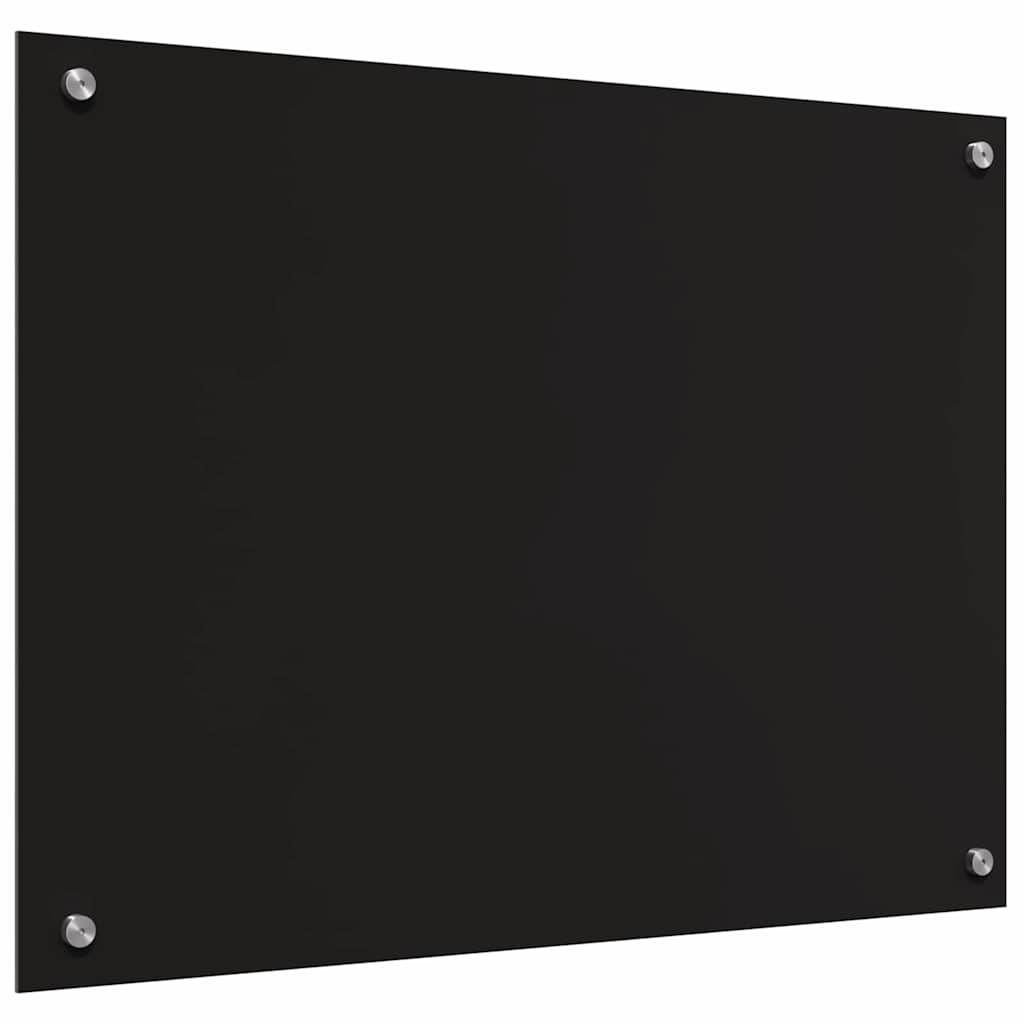 Schienale da cucina 2 pz Nero 80 x 60 cm vetro temperato