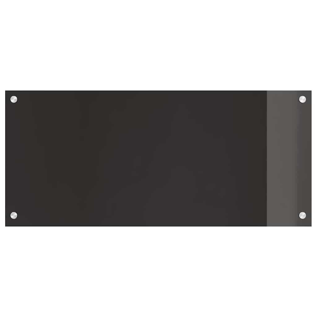 Schienale da cucina 2 pz Nero 90 x 40 cm vetro temperato