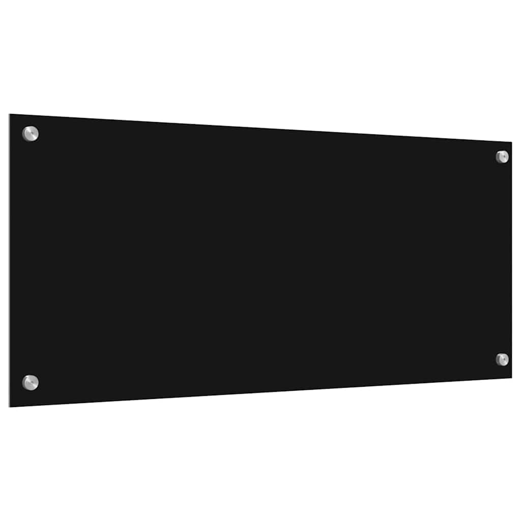 Schienale da cucina 2 pz Nero 90 x 40 cm vetro temperato