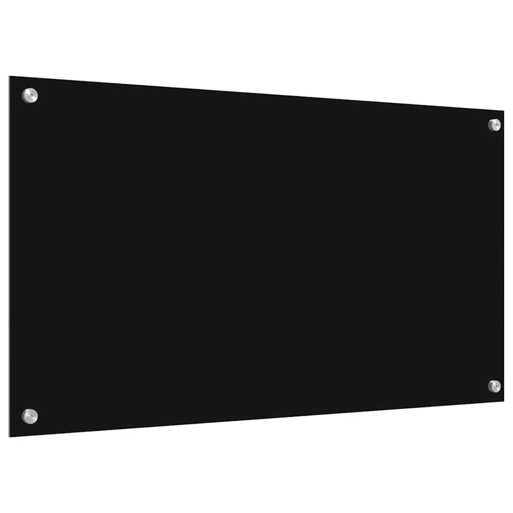 Schienale da cucina 2 pz Nero 90 x 50 cm vetro temperato