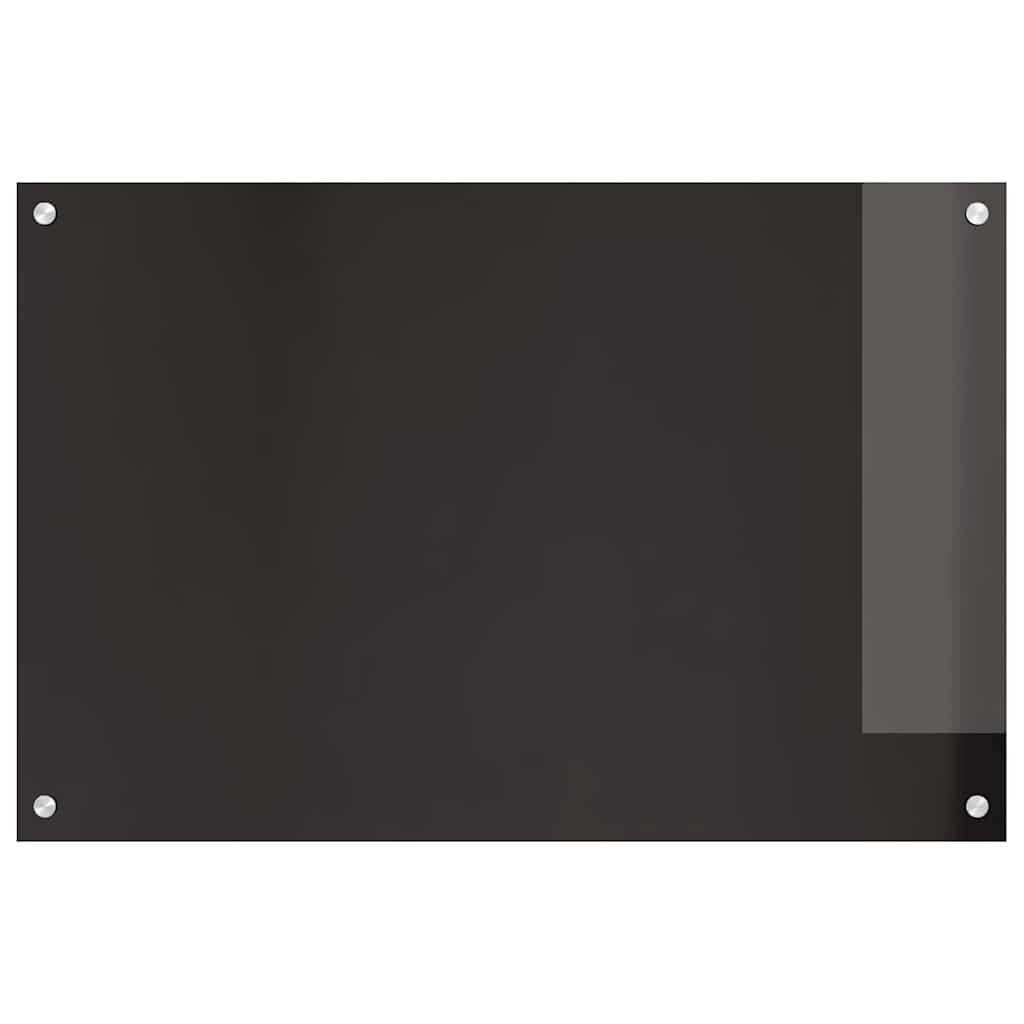 Schienale da cucina 2 pz Nero 90 x 60 cm vetro temperato