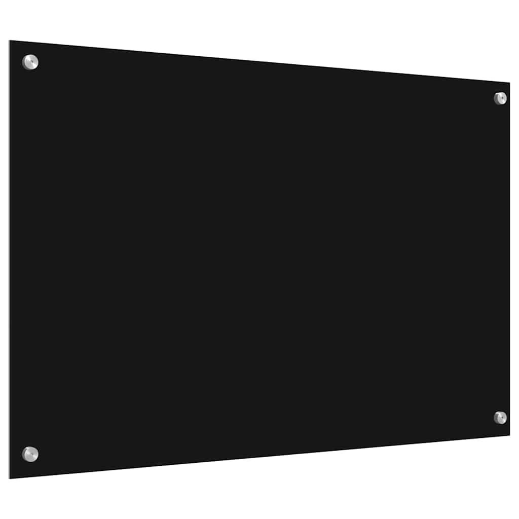 Schienale da cucina 2 pz Nero 90 x 60 cm vetro temperato