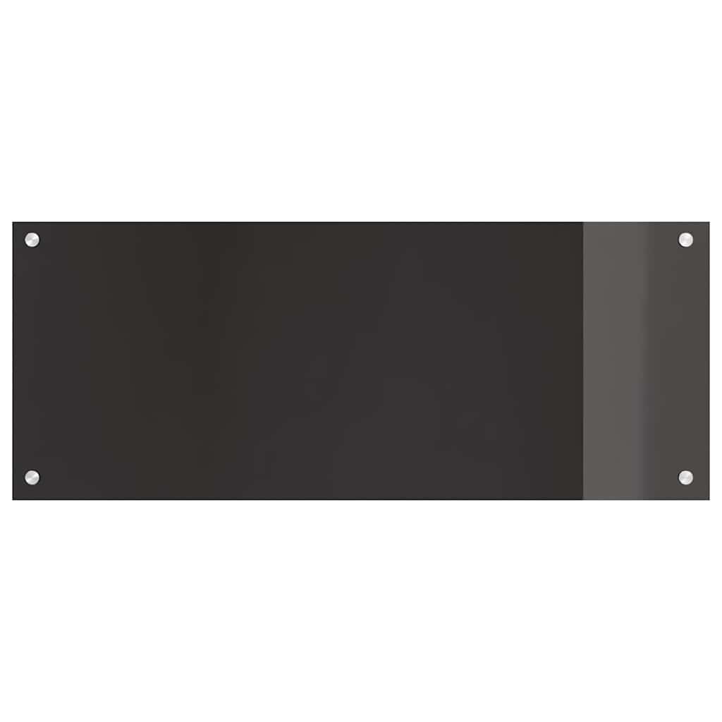 Schienale da cucina 2 pz Nero 100 x 40 cm vetro temperato