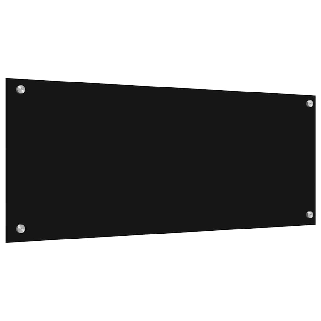 Schienale da cucina 2 pz Nero 100 x 40 cm vetro temperato