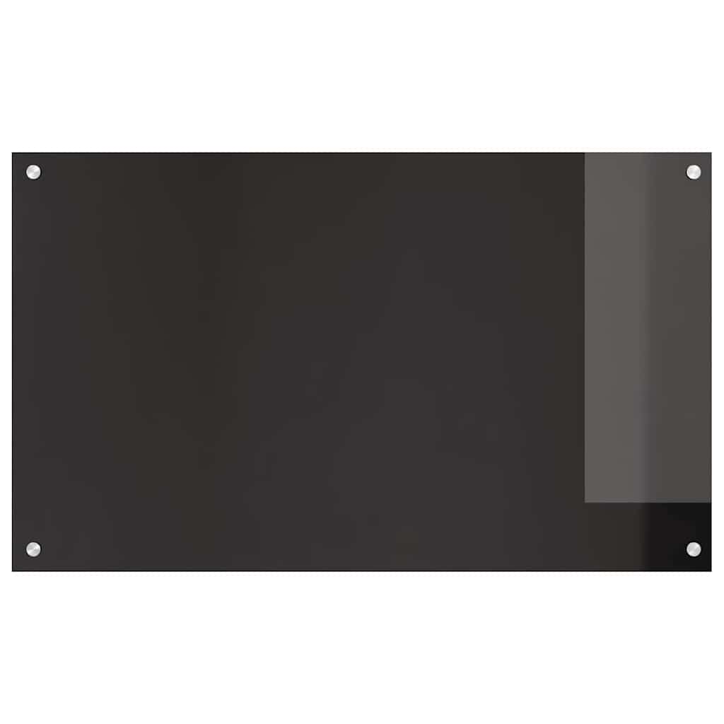Schienale da cucina 2 pz Nero 100 x 60 cm vetro temperato