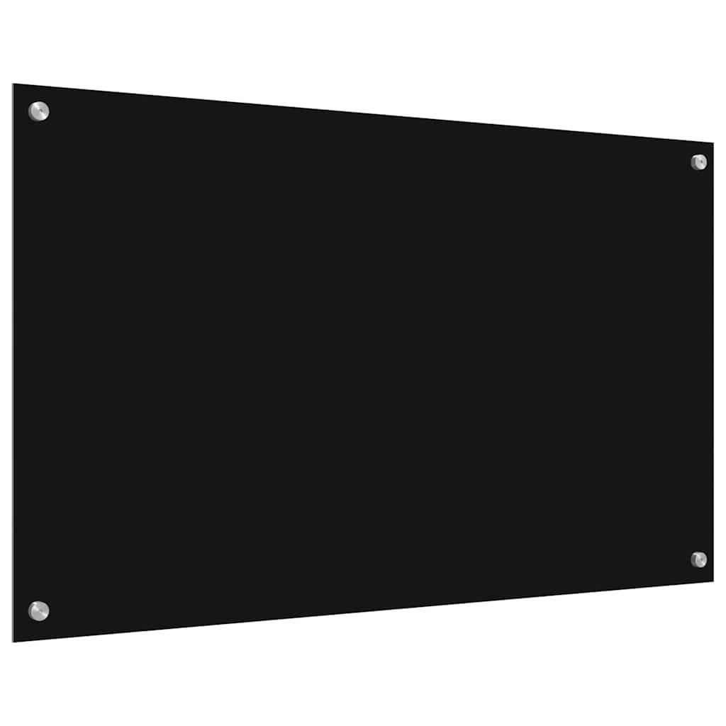 Schienale da cucina 2 pz Nero 100 x 60 cm vetro temperato