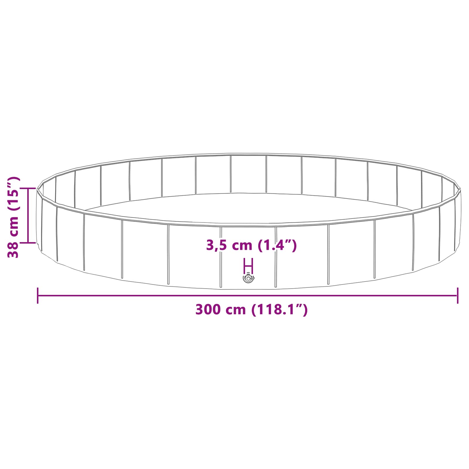 Piscina per bambini Ø300 x 38 cm Rotondo per Bambino per Rosso