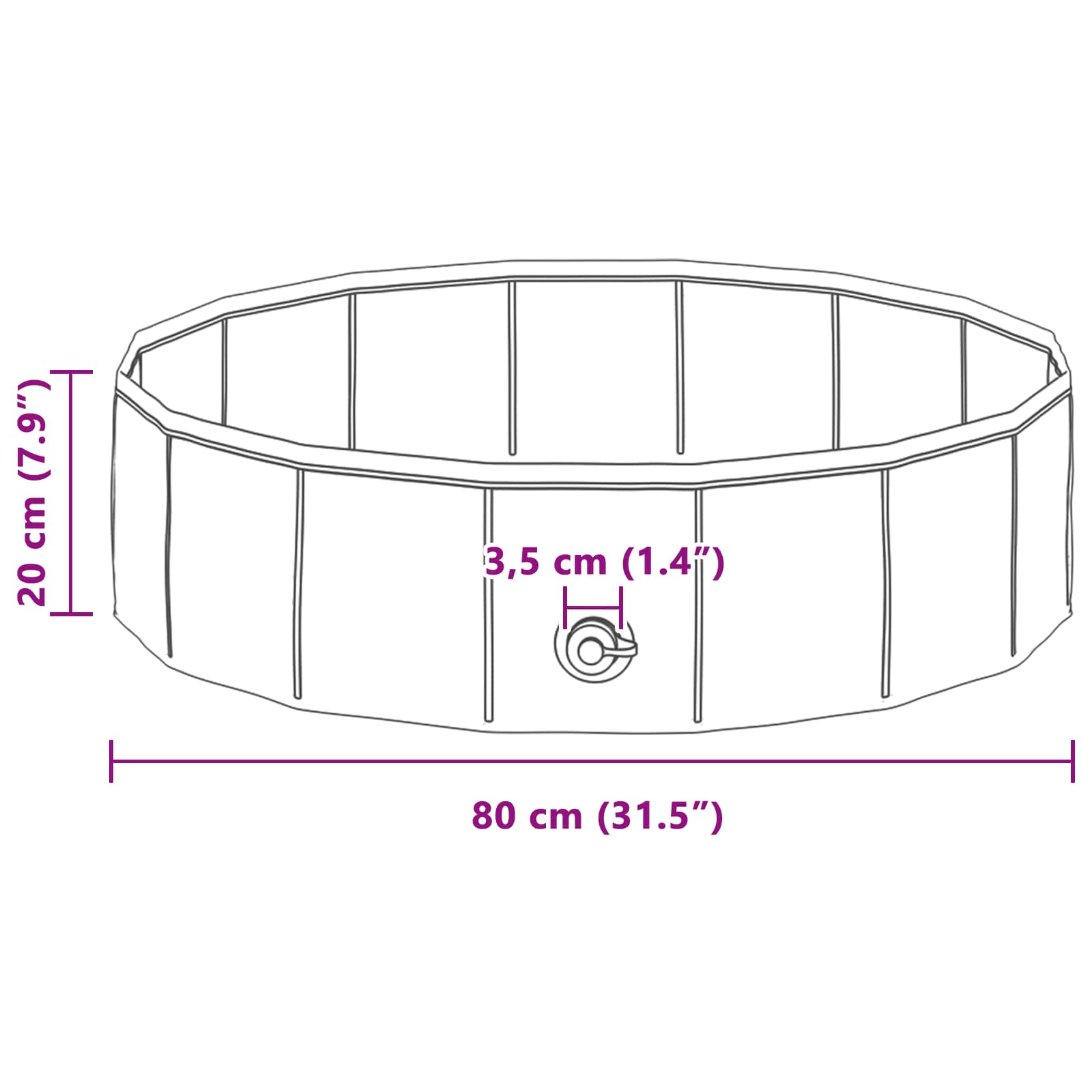 Piscina per bambini Ø 80 x 20 cm Rotondo per Bambino per Blu