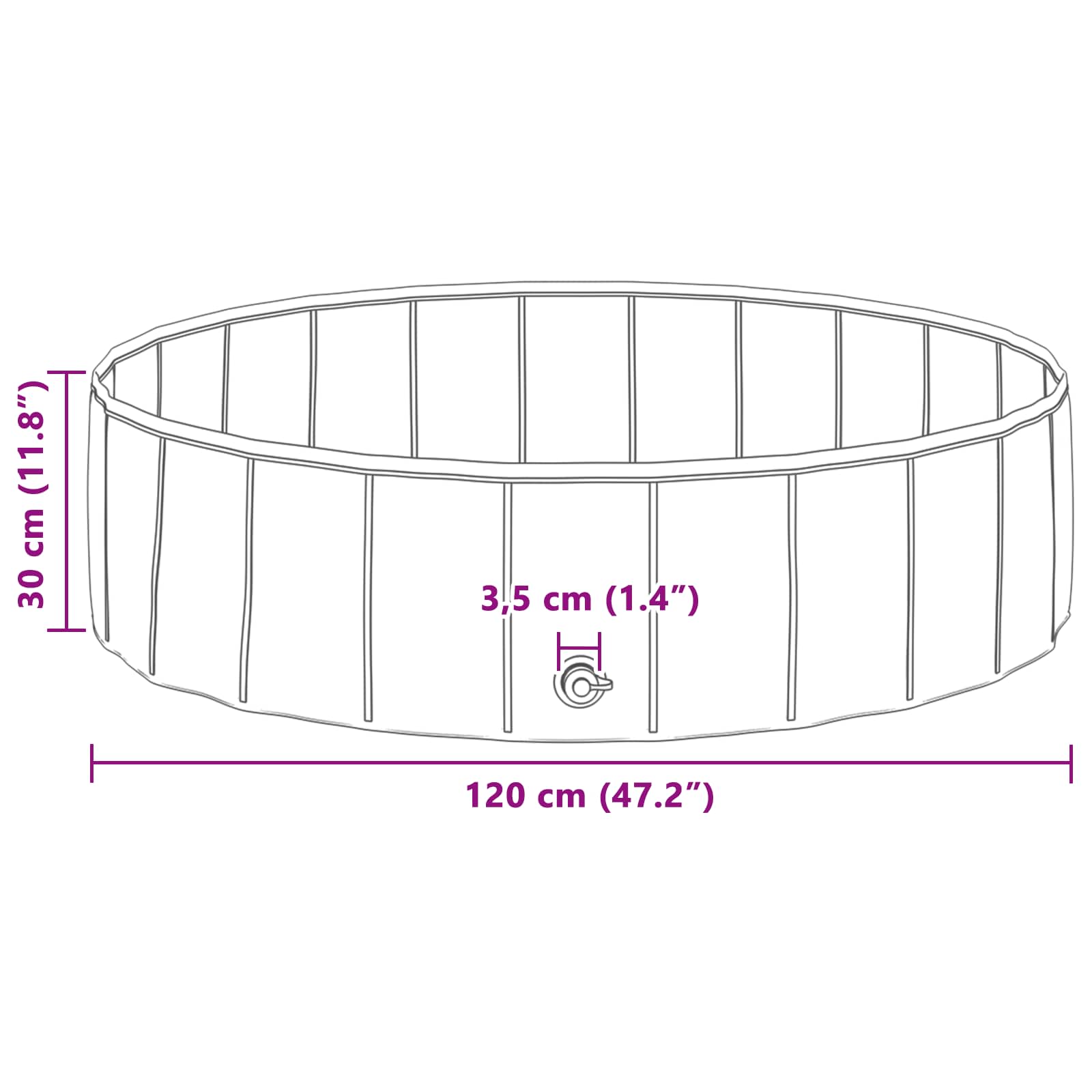 Piscina per bambini Ø 120 x 30 cm Rotondo per Bambino per Blu