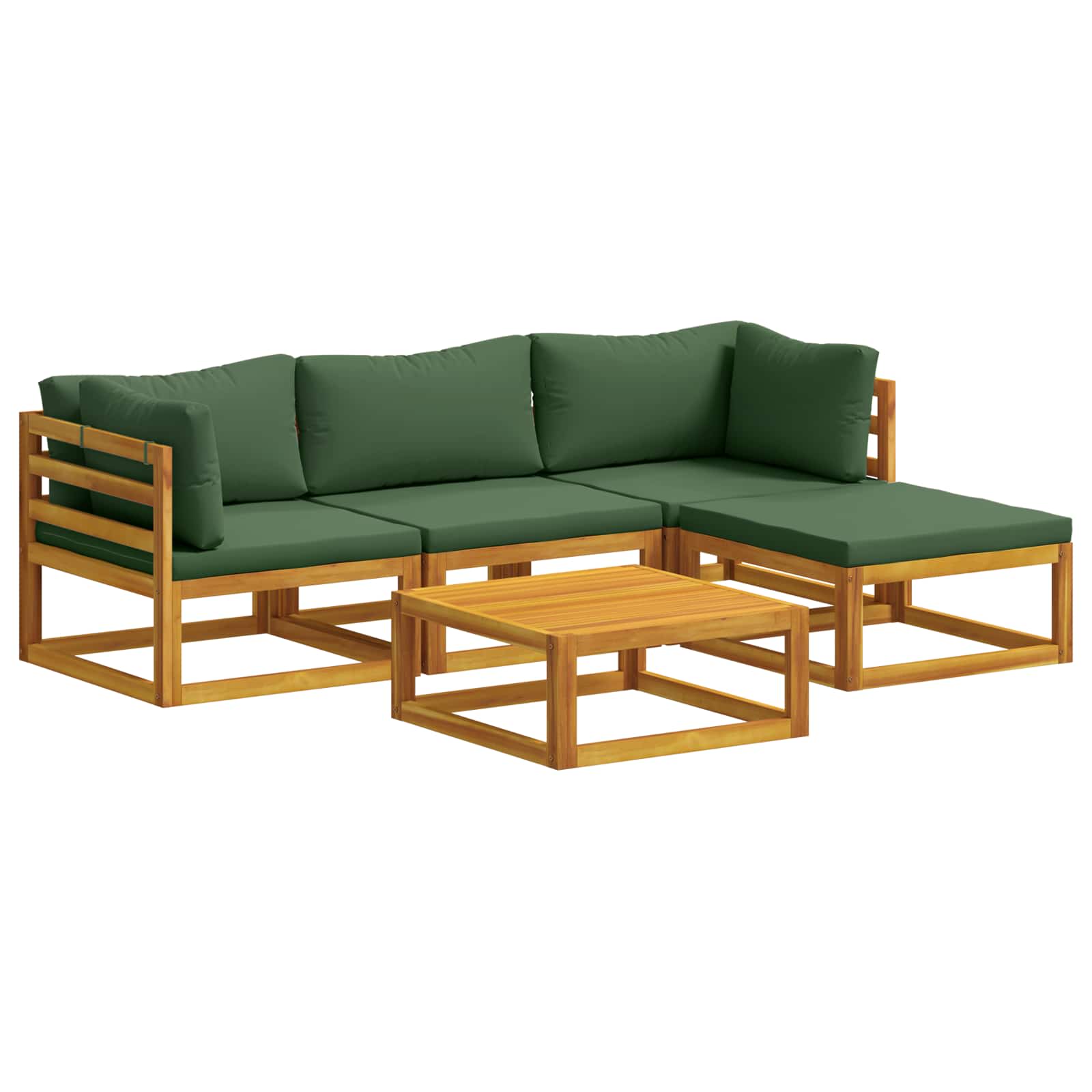 Set di divani 5 pz Naturale Legno di Acacia Massello