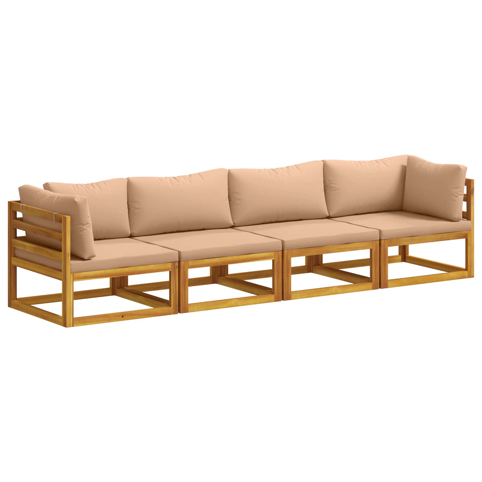 Set di divani 4 pz Naturale Legno di Acacia Massello