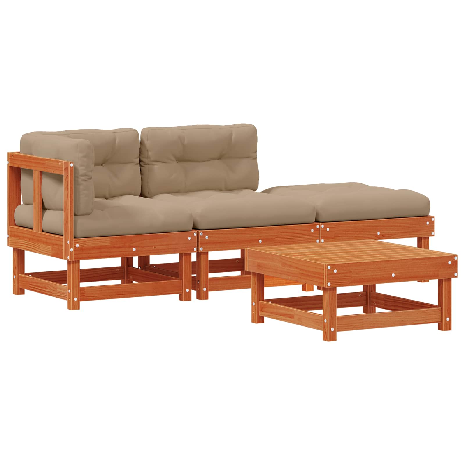 Set Lounge da Giardino 4 pz Marrone Cerato