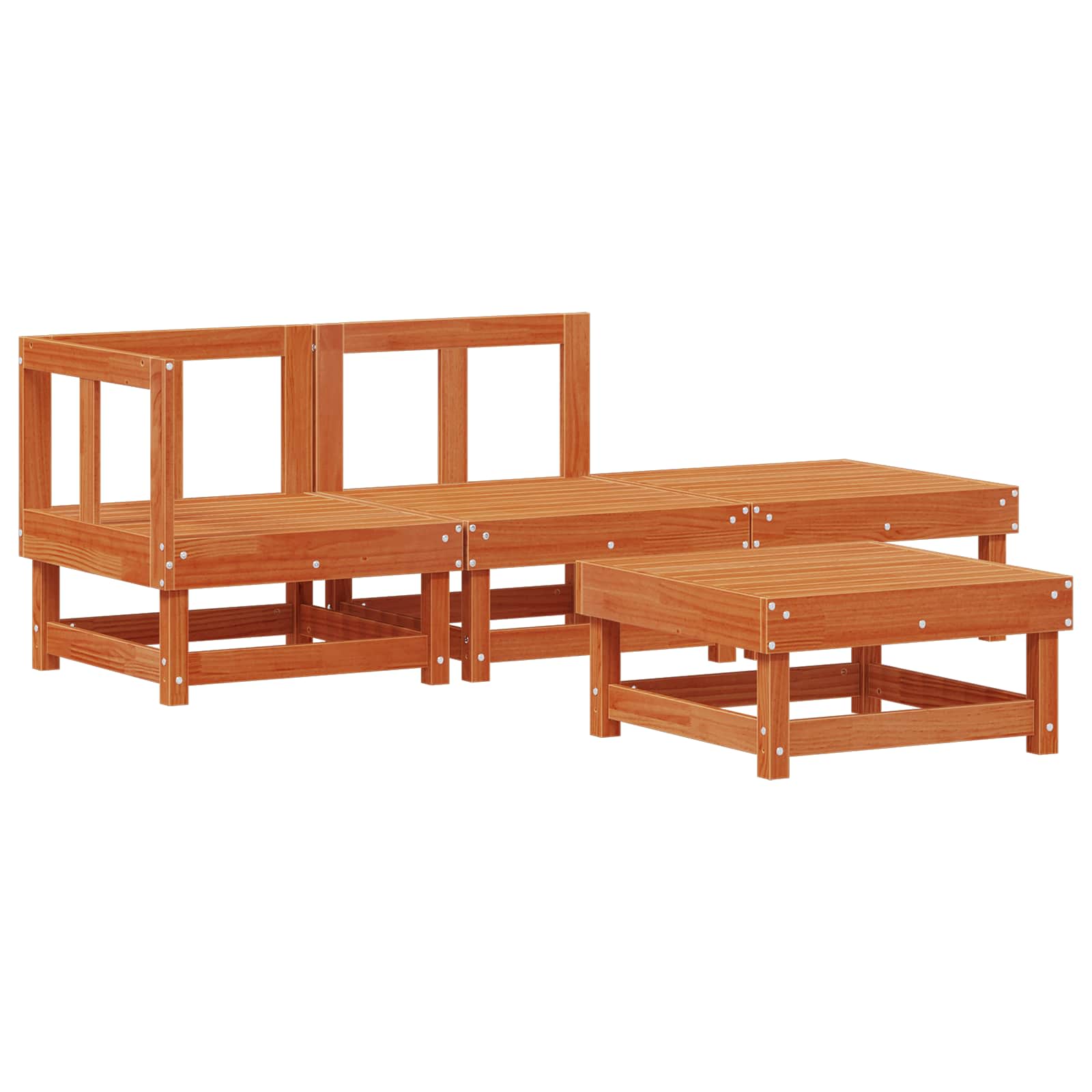 Set Lounge da Giardino 4 pz Marrone Cerato