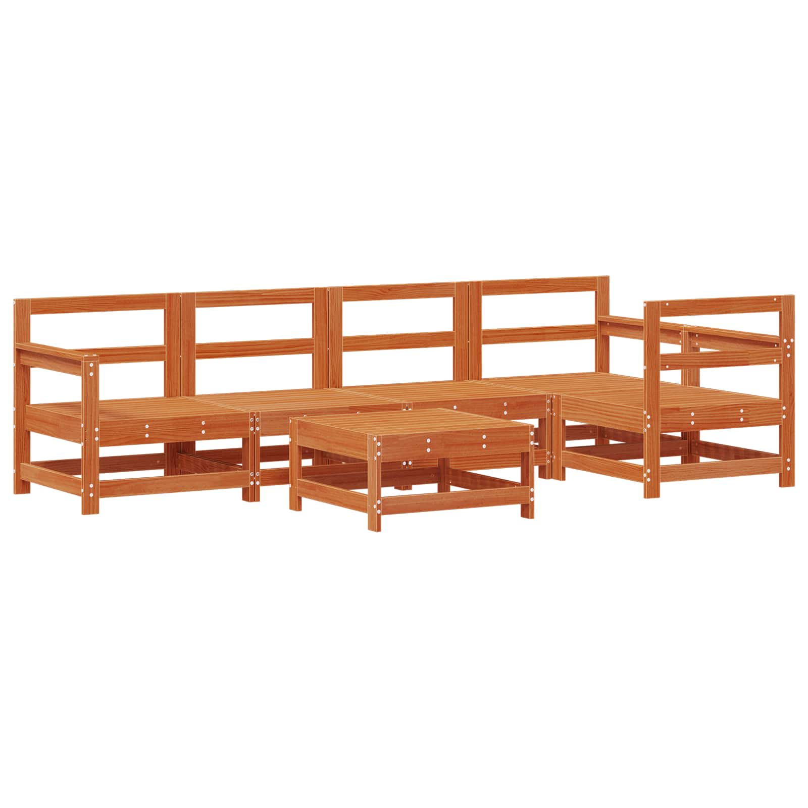Set Lounge da Giardino 6 pz Marrone Cera
