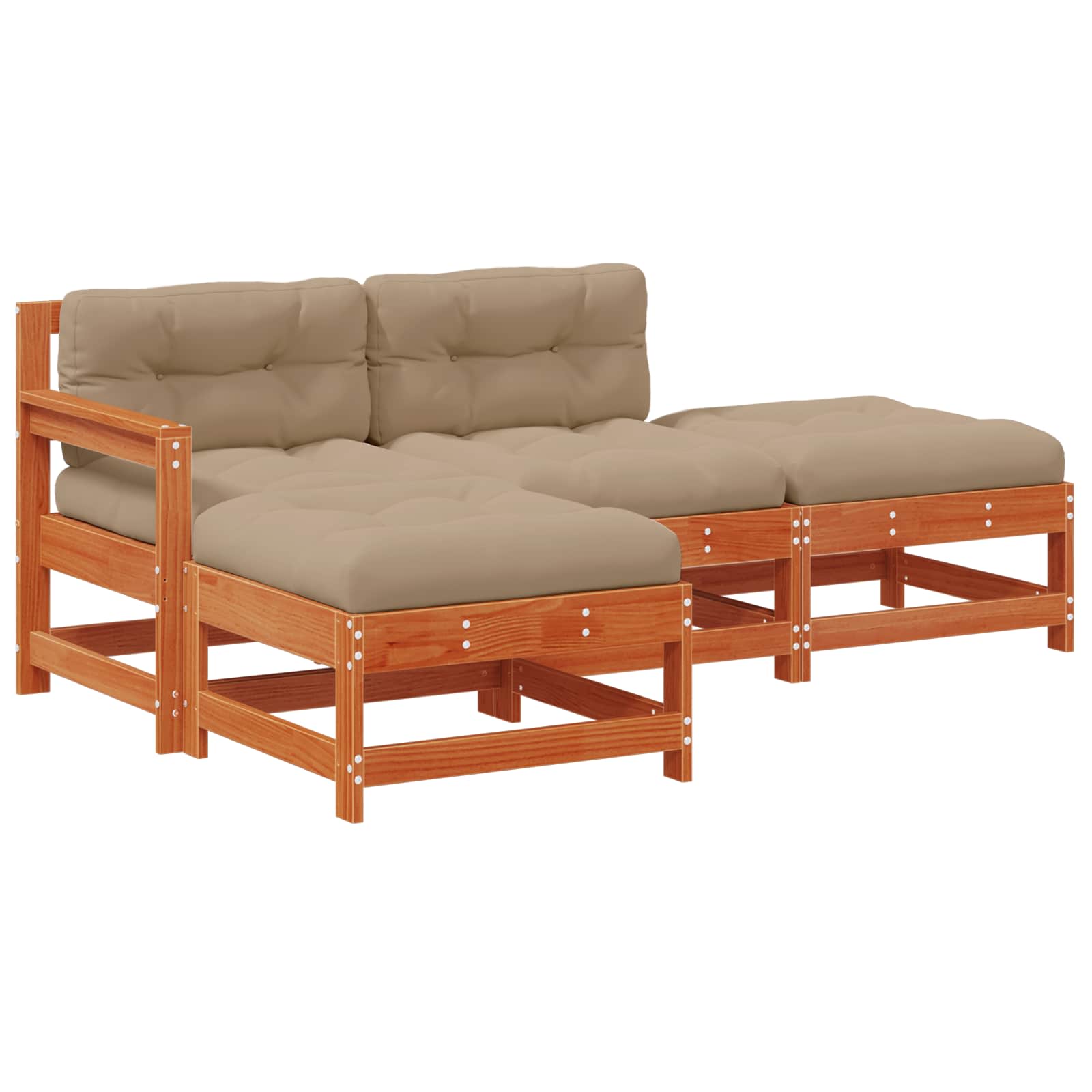 Set Lounge da Giardino 4 pz Marrone Cerato