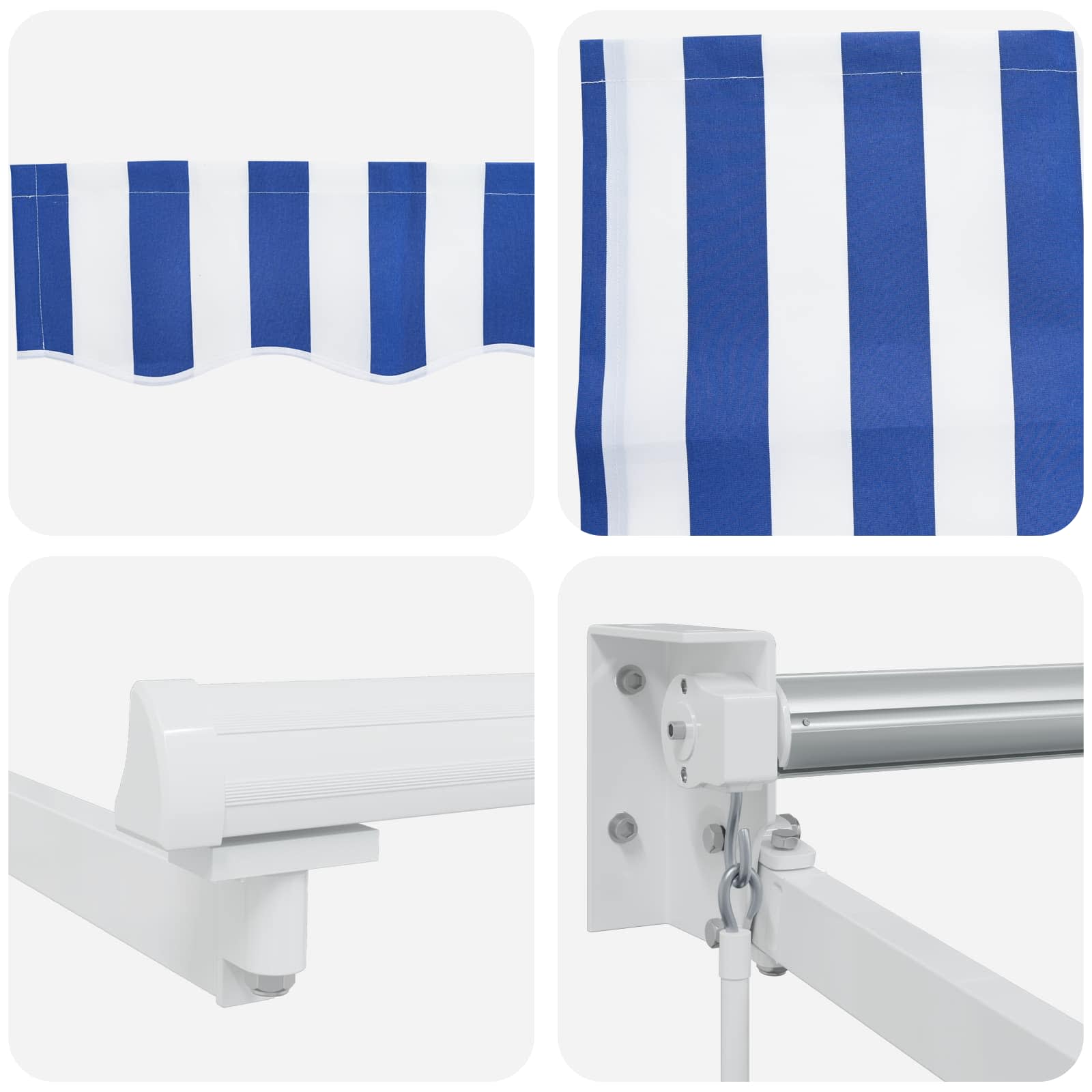 Tenda retrattile Blu e Bianco 3 x 2 m