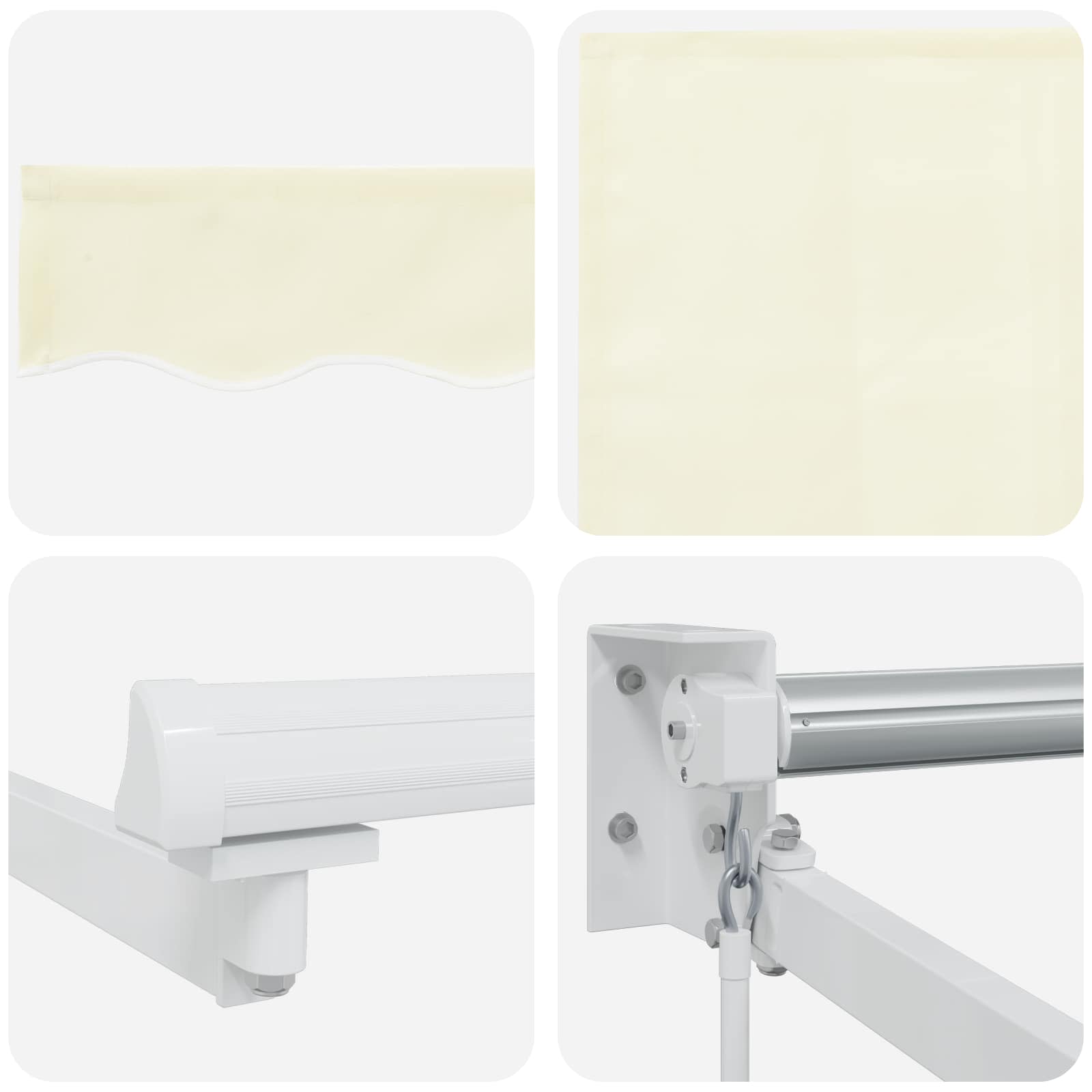 Tenda retrattile Crema 3 x 2 m 100% Poliestere e Alluminio