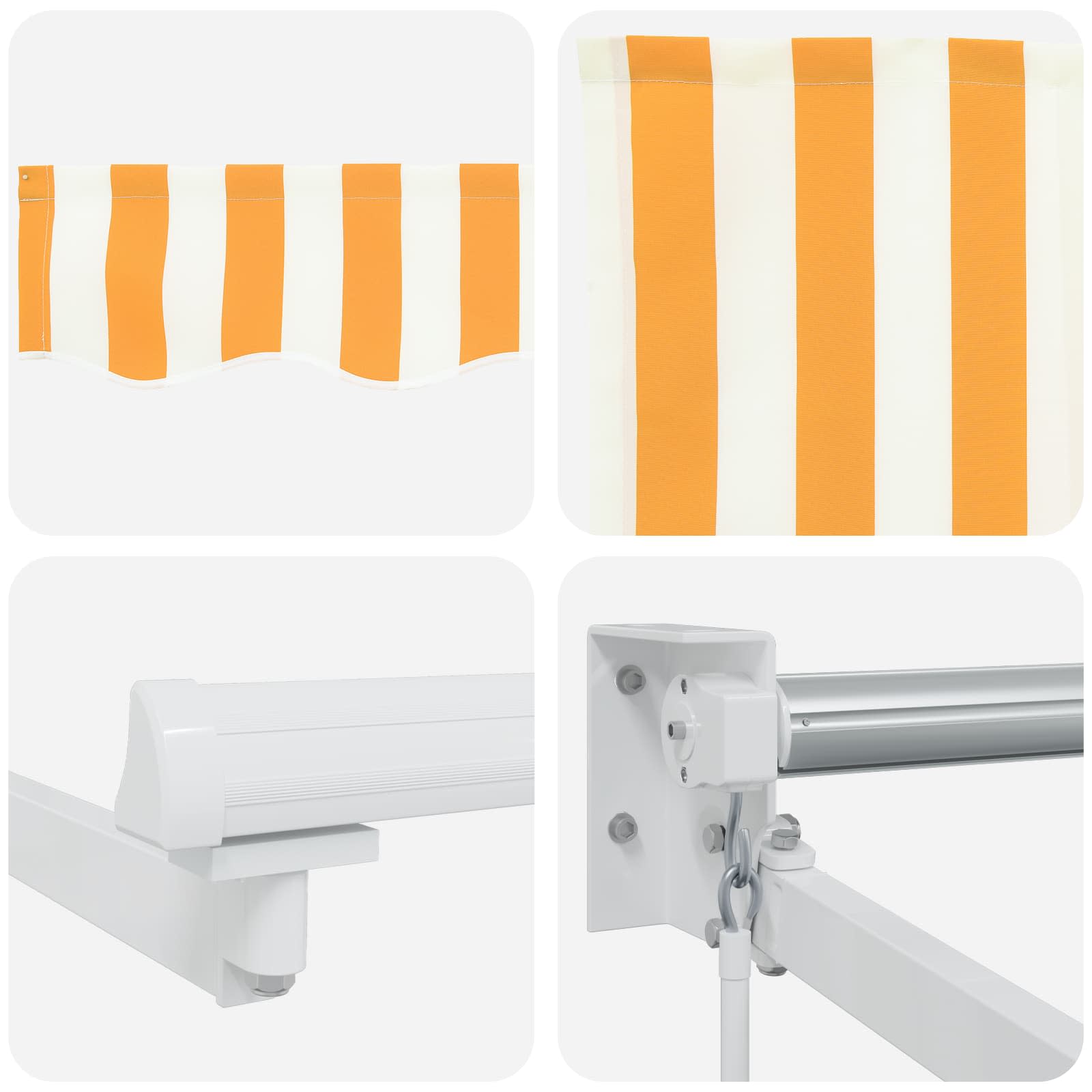 Tenda retrattile Giallo e Bianco 3,5 x 2 m