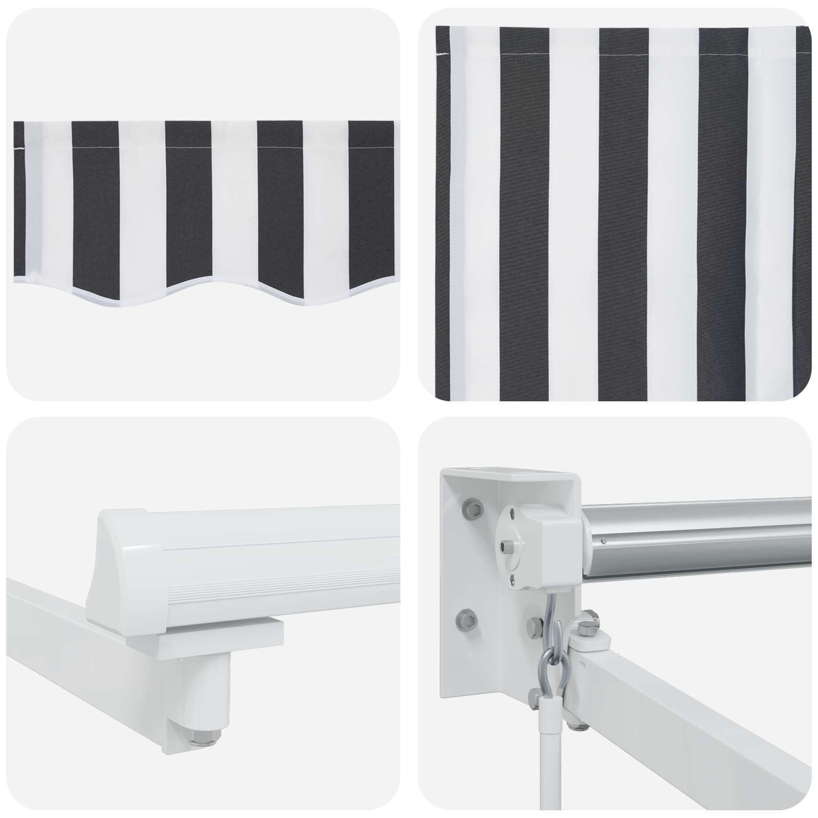 Tenda retrattile Antracite e Bianco 3,5 x 2 m