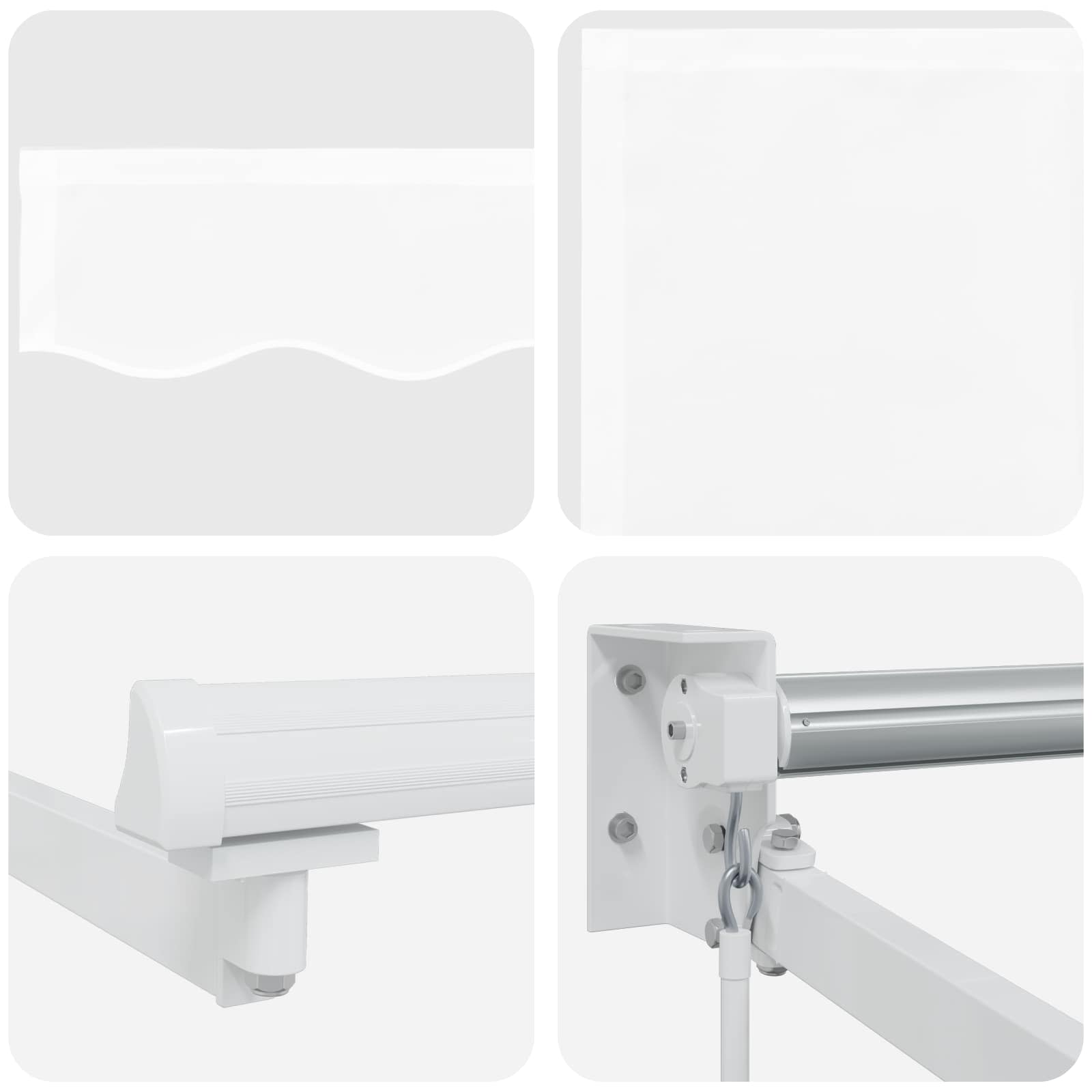 Tenda retrattile Bianco 3,5 x 2 m 100% Poliestere e Alluminio