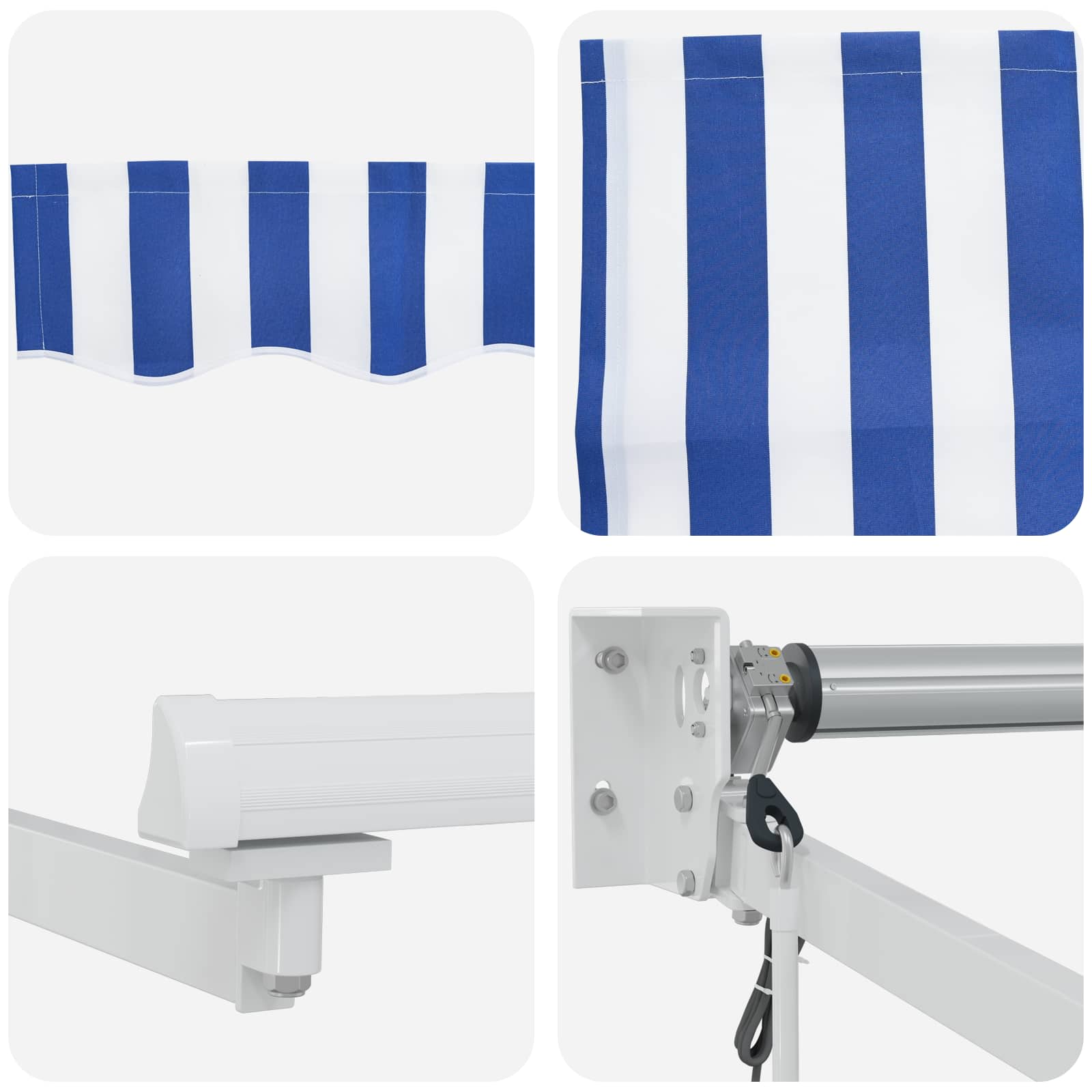 Tenda retrattile Blu e Bianco 2,5 x 2 m Poliestere e Metallo