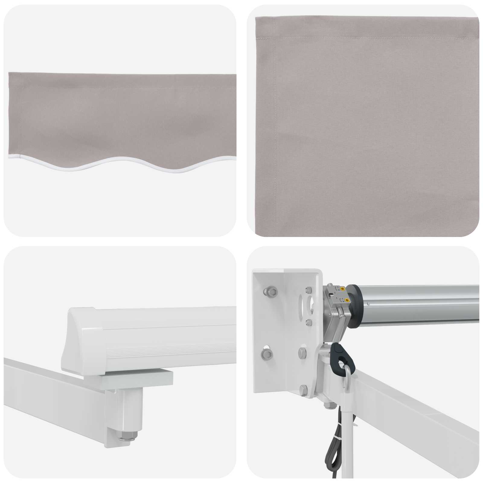 Tenda retrattile Grigio Chiaro 2,5 x 2 m Poliestere e Metallo