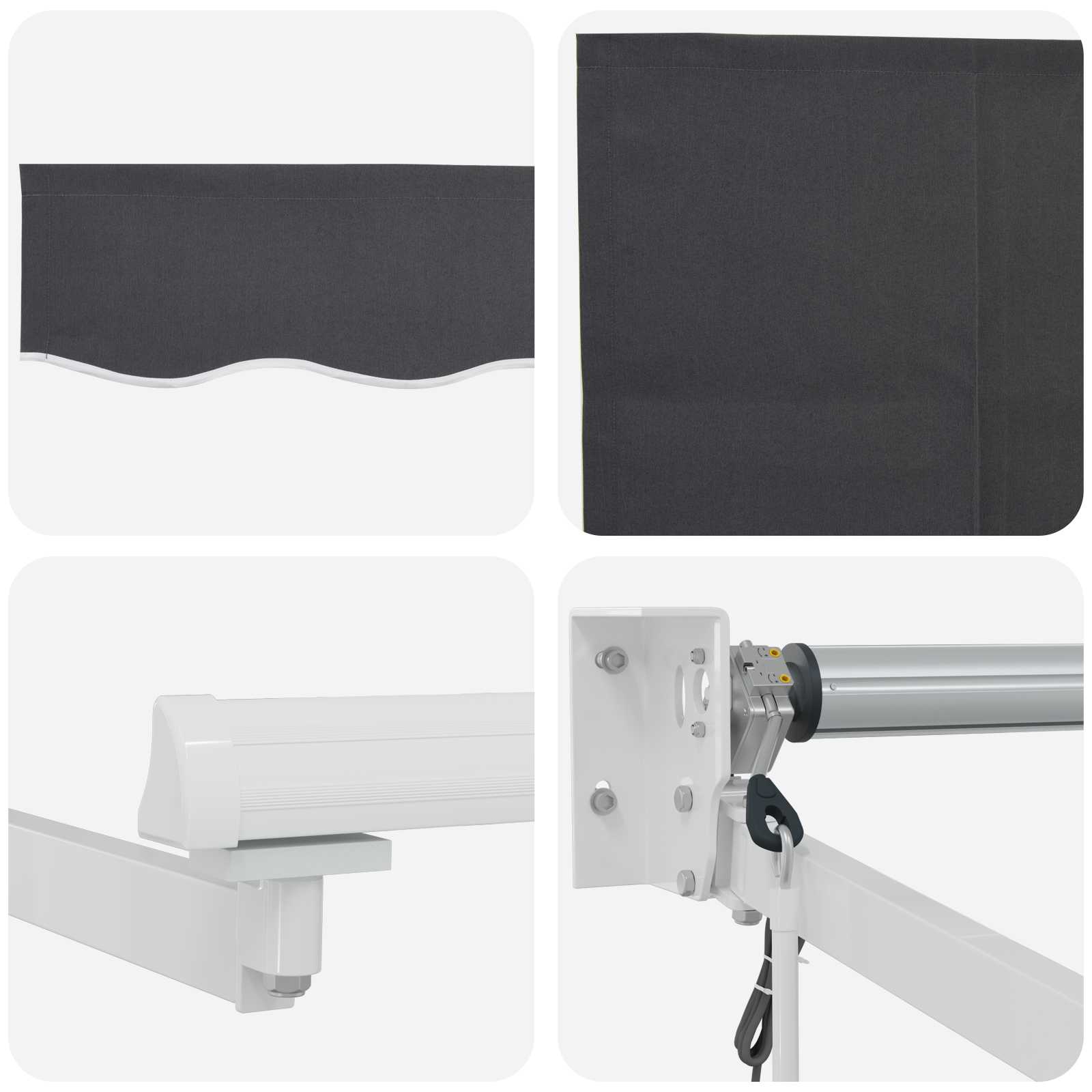 Tenda retrattile Antracite 3 x 2 m Poliestere e Metallo