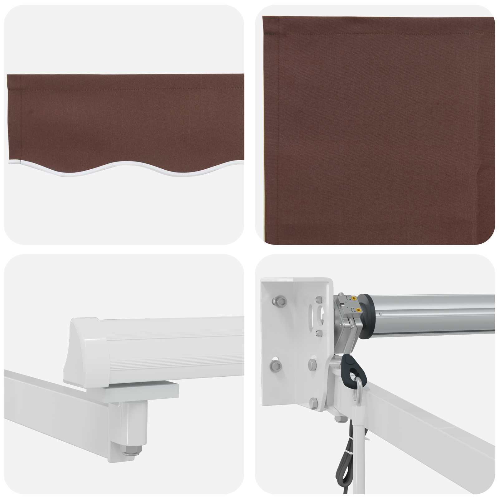 Tenda retrattile Marrone 3 x 2 m Poliestere e Metallo