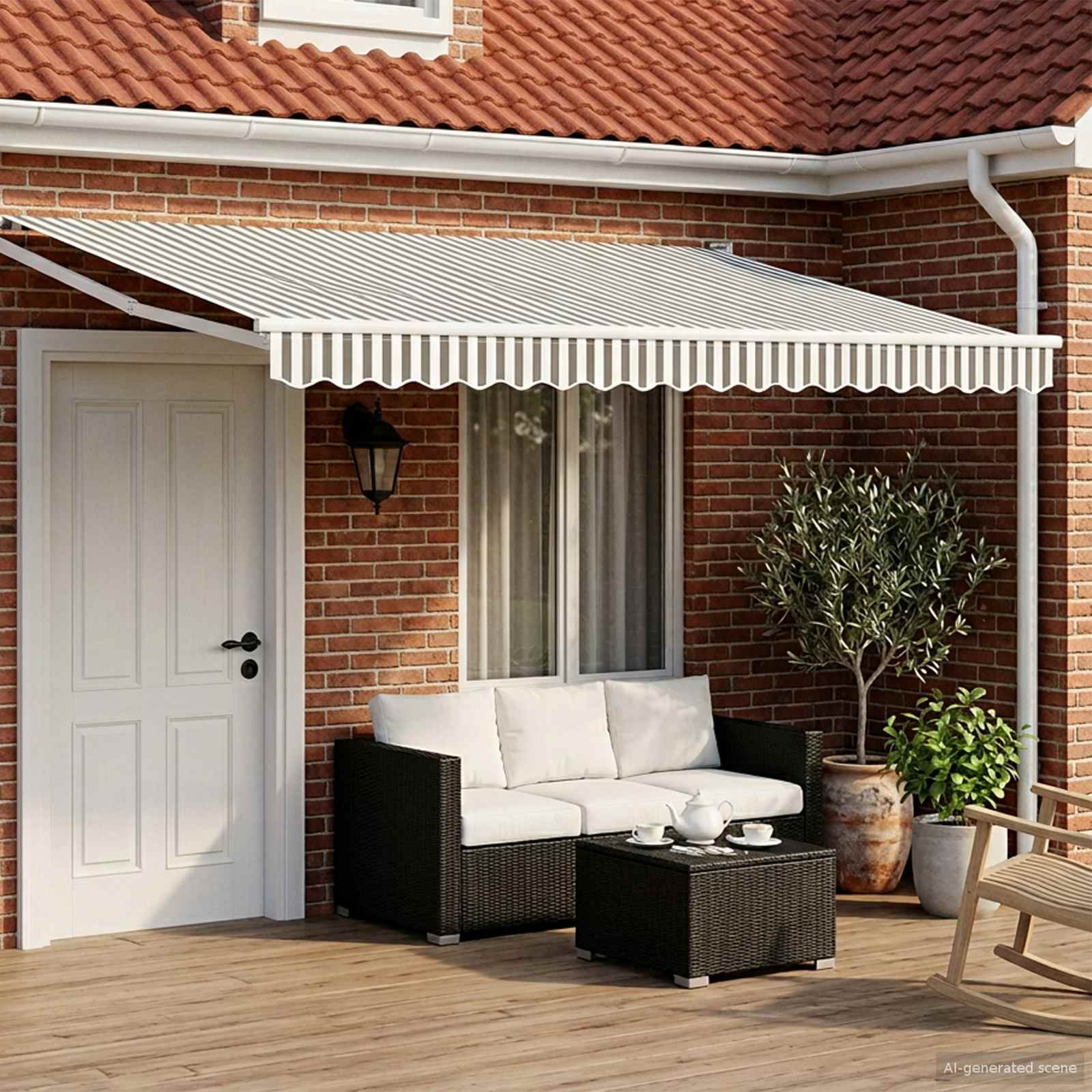 Tenda retrattile Antracite e Bianco 4 x 2 m