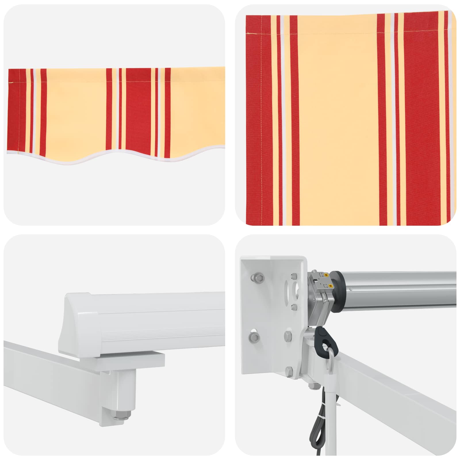 Tenda retrattile Giallo, Arancione e Bianco 4 x 2 m