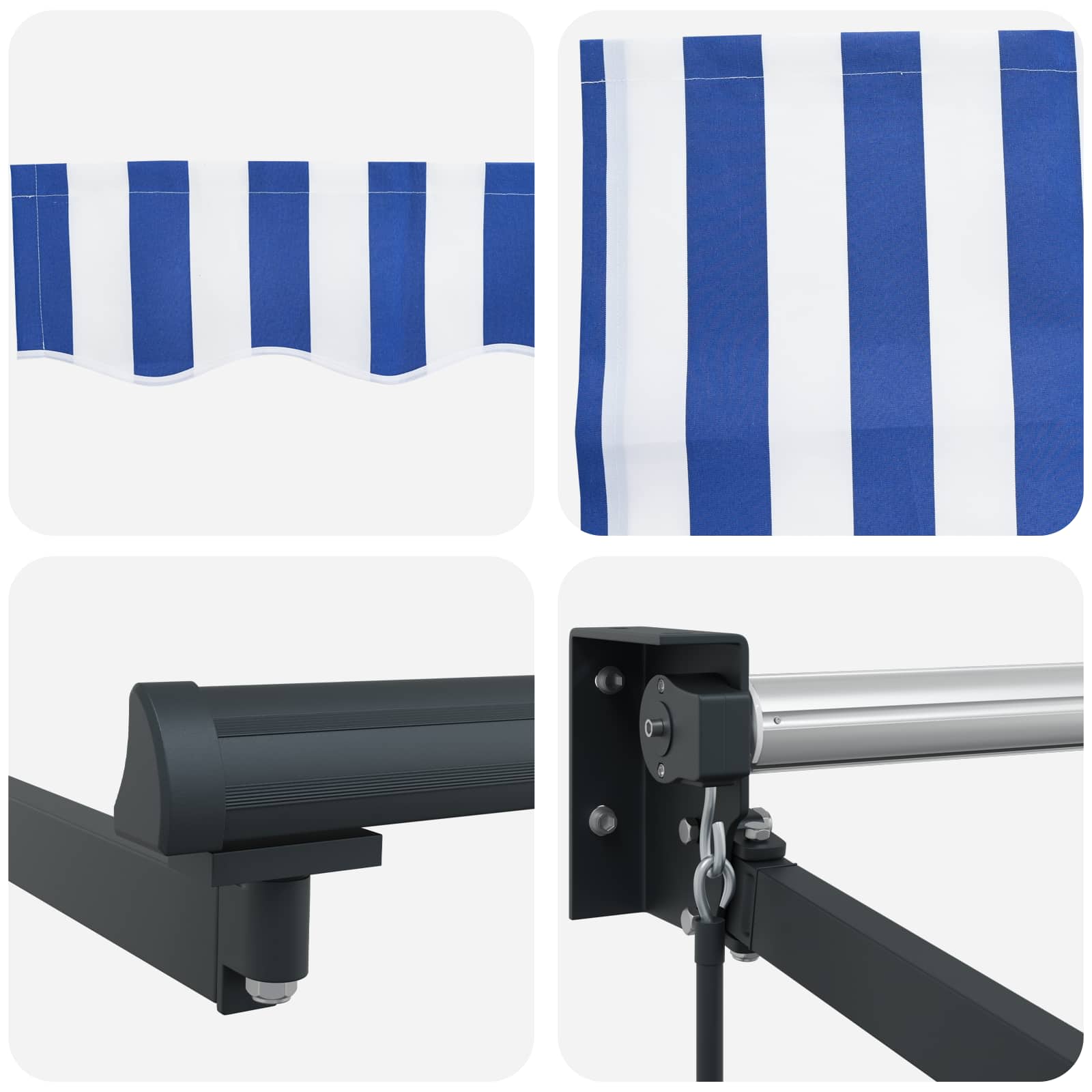 Tenda retrattile Blu e Bianco 3 x 2 m