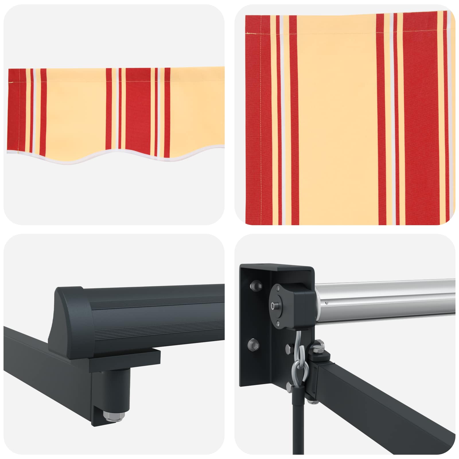 Tenda retrattile Giallo, Arancione e Bianco 3 x 2 m